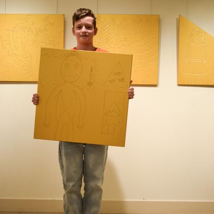 Ernests Garbilis ar savu darbu apbalvošanas ceremonijā