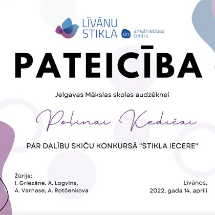 PATEICĪBA par piedalīšanos Poļinai Kedičai