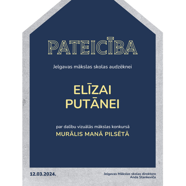 Pateicība par dalību Elīzai Putānei