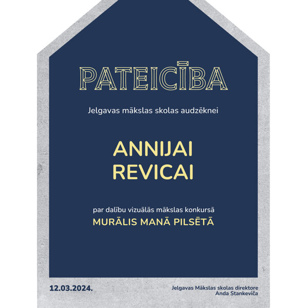 Pateicība par dalību Annijai Revicai