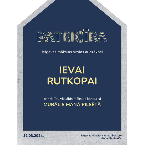 Pateicība par dalību Ievai Rutkopai